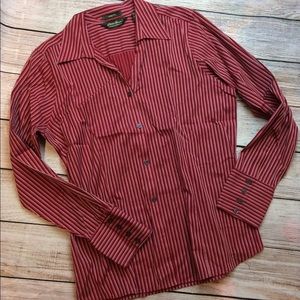 Eddie Bauer Stretch Large Tall Striped Blouse